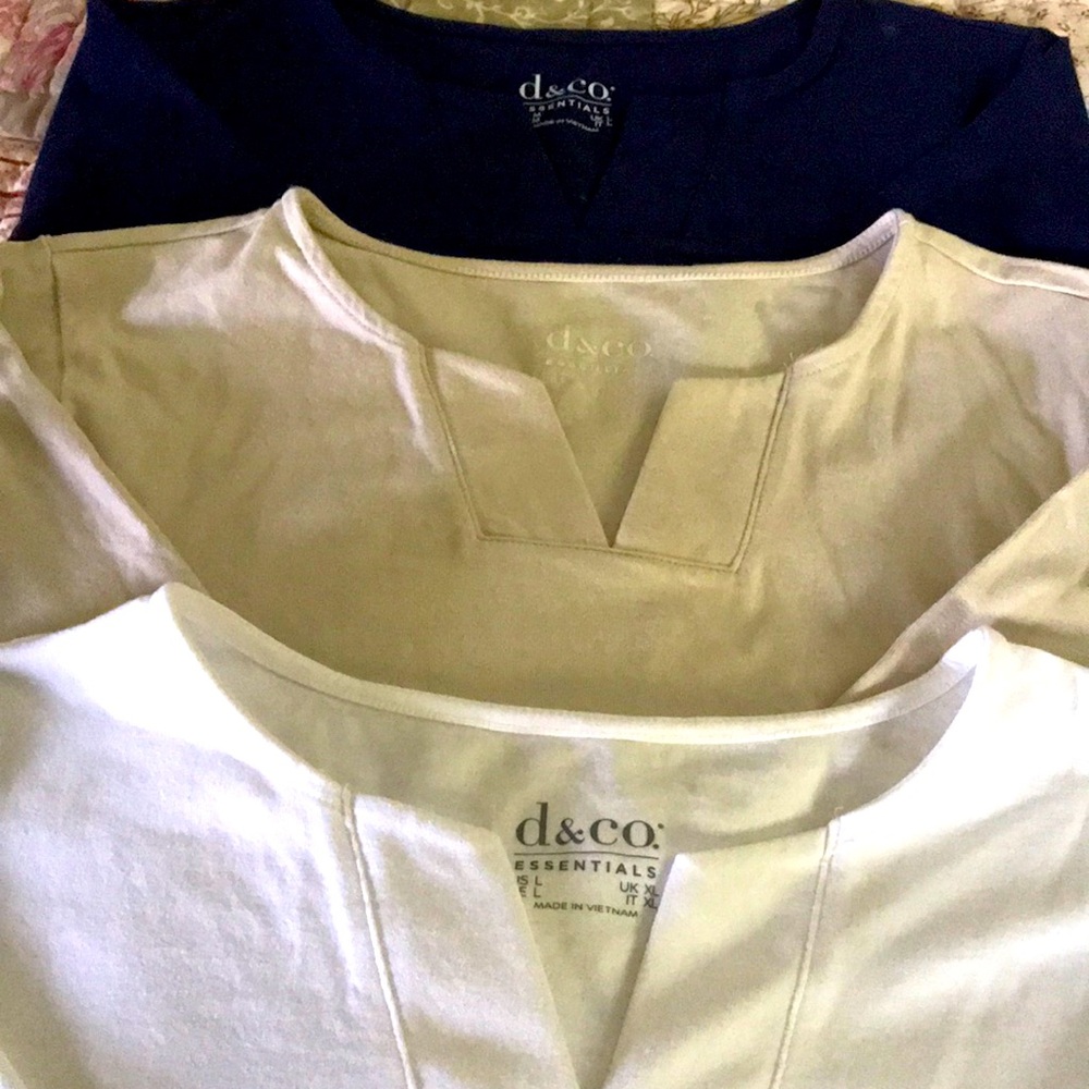 Denim & Co Essentials 3/4 Sleeve Quality Weight 3 Tops one price!!